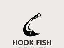 Hook Fishing logo simple and modern vintage rustic vector design style template illustration