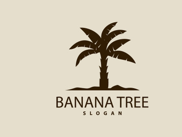 Banana Tree Logo, Banana Tree Simple Silhouette Design preview picture