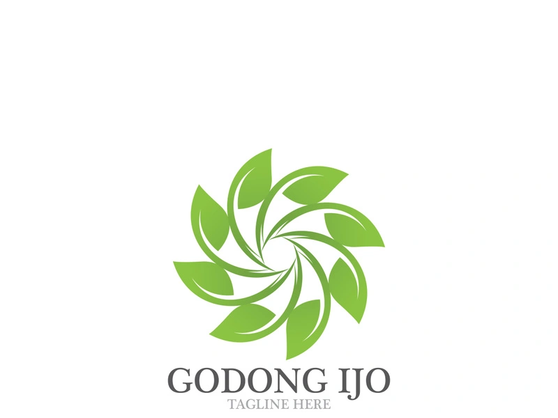 Logos of green leaf ecology