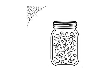 Hand-drawn jar filled with assorted pills and capsules. Sketch-style medicine container illustration for healthcare and wellness concepts.