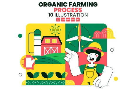 10 Organic Farming Process Illustration