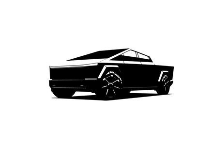 Silhouette of a futuristic electric pickup truck with angular design