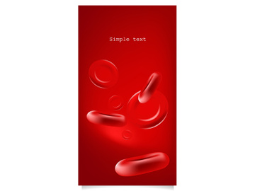 Red blood cells 3d color vector background with text space preview picture