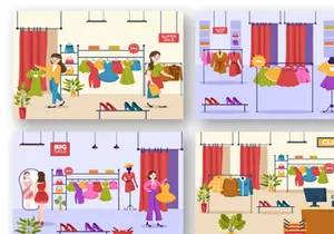 10 Fashion Clothing Store Illustration