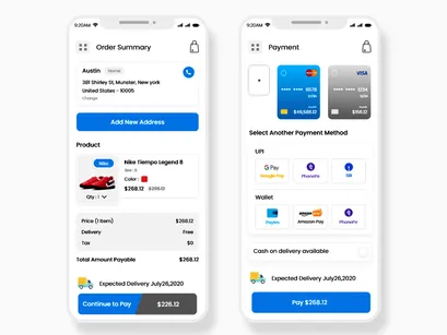Footwear Online Shopping Mobile App UI Kit