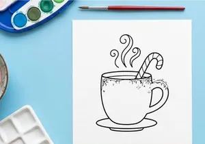 Steaming hot coffee cup with swirl steam on minimalist white background for cozy winter mornings