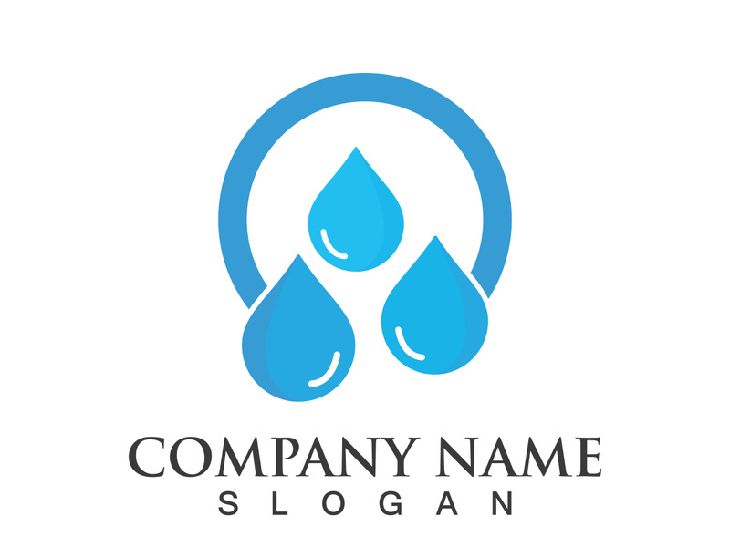 Blue water drop vector logo icon illustration images