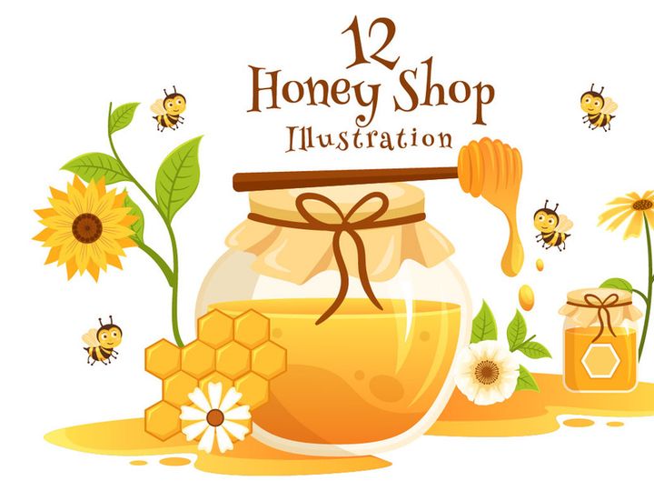 12 Honey Shop Illustration