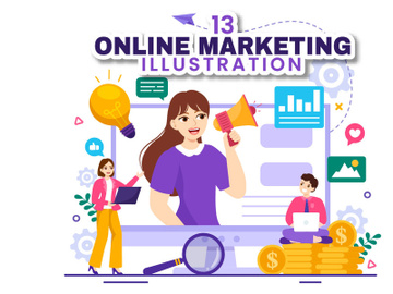 13 Digital Online Marketing Illustration preview picture