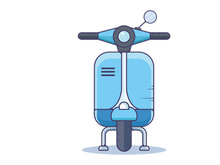 vintage moto scooter. Isolated Vector illustration