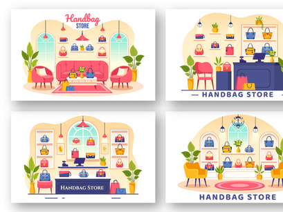 10 Handbag Store Illustration