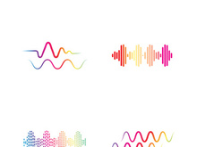 Sound waves vector illustration design template