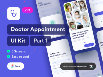Pocket doc - Online Doctor Consultation App UI Kit Part 1 preview picture