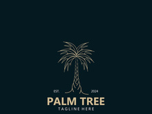 Palm tree simple and modern premium logo design. abstract icon palm beach illustration