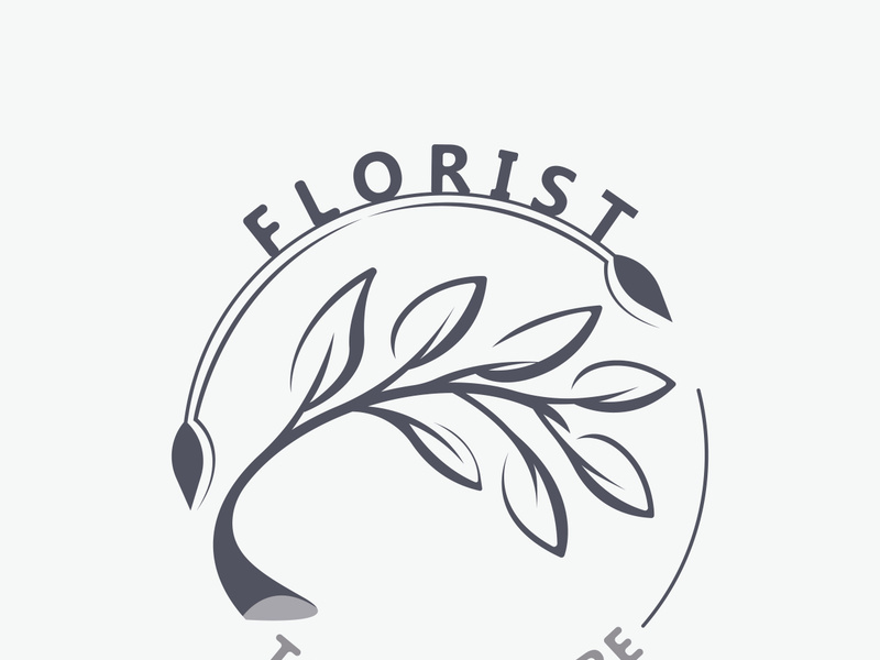 Florist logo beautiful floral leaf and flower vector art, icon graphic decoration business wedding template