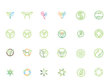 Logos of green Tree leaf ecology