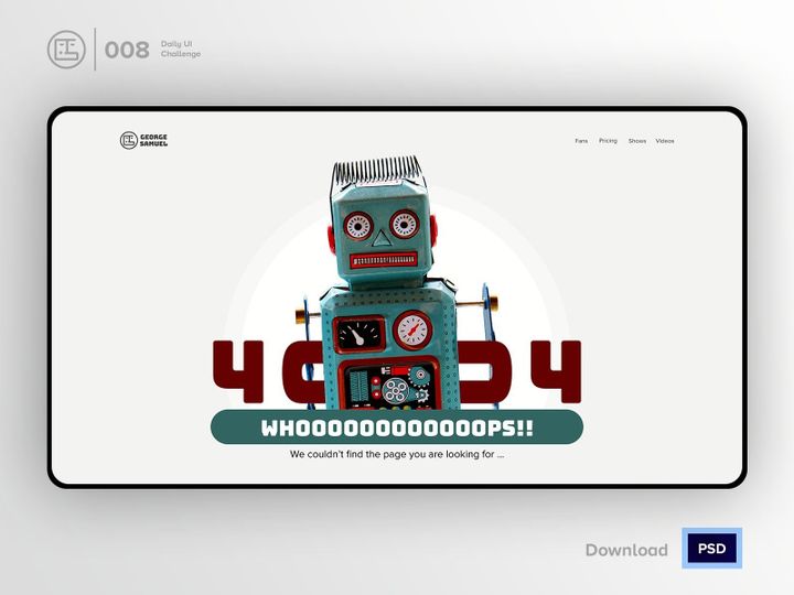 404 | Daily UI challenge - Day 008/100