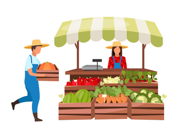 Farmers market flat vector illustration preview picture