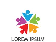 people community logo design with creative idea.