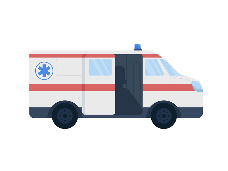 Emergency vehicle flat color vector object