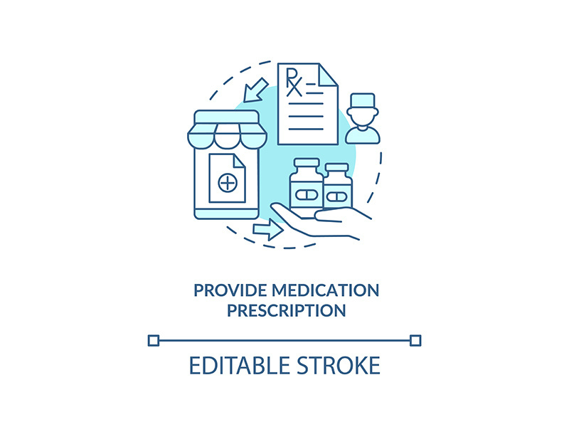 Provide medication prescription concept icon