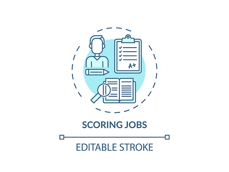 Scoring jobs concept icon