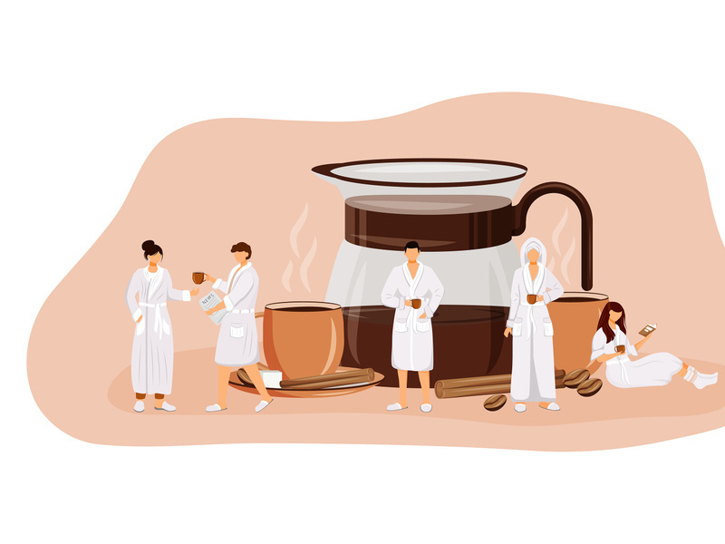 Morning coffee flat concept vector illustration