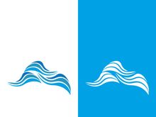 Wave beach vector illustration design logo