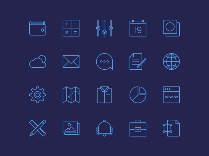 Simple line icons