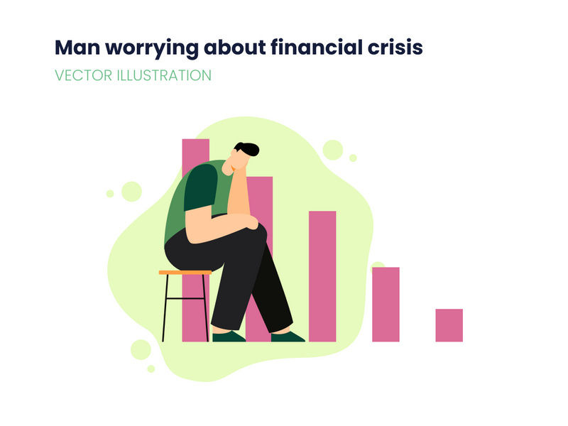 Man worrying about financial crisis