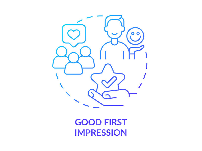 Good first impression blue gradient concept icon