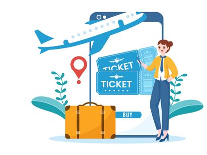 11 Online Travel Ticket Store Illustration