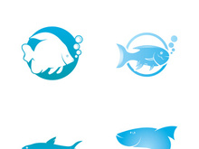 Fish logo icon template creative vector symbol