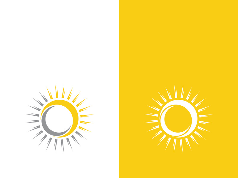 Creative sun concept logo illustration design template