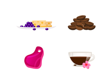 Food flat color vector objects set preview picture
