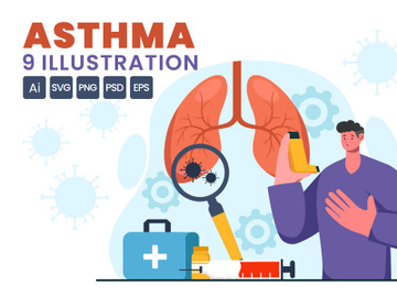 9 Asthma Disease Illustration preview picture