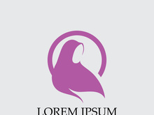 Hijab logo black background vector