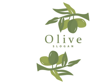 Olive Oil Logo, Olive Leaf Plant Herbal Garden Vector preview picture