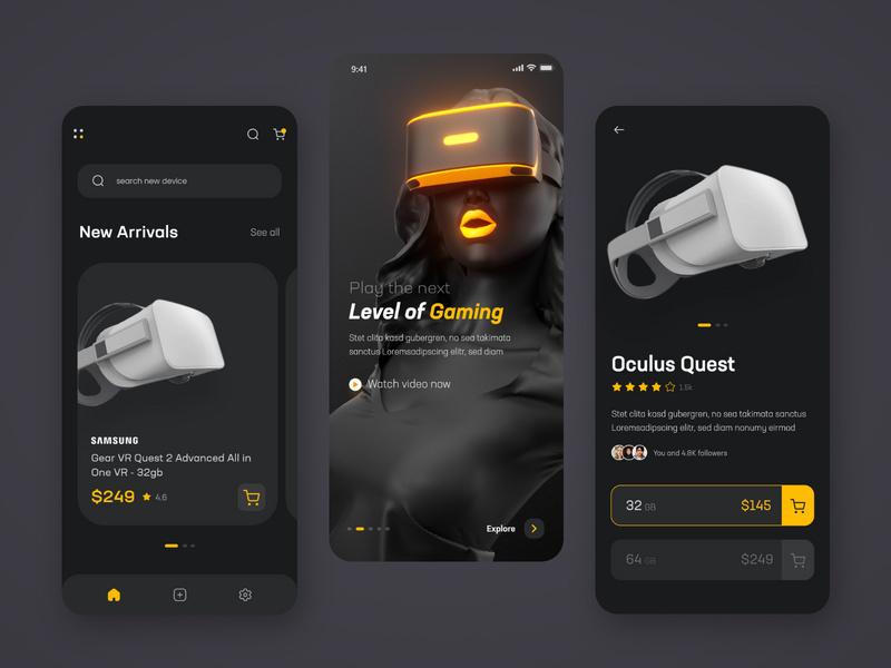 VR Mobile App UI Kits