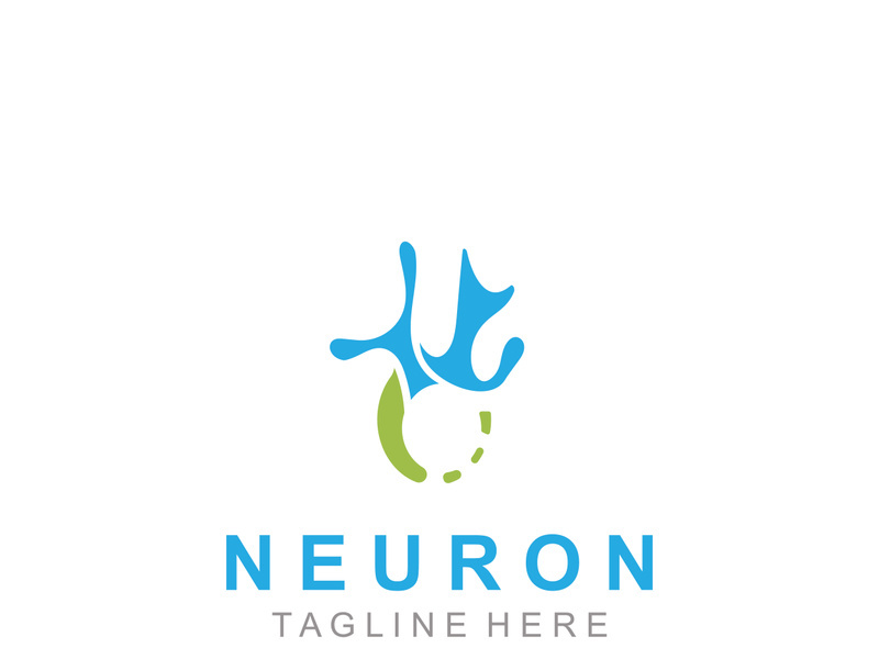 Neuron logo or nerve cell healthy abstract molecule illustration