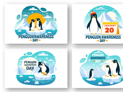 10 Penguin Awareness Day Illustration