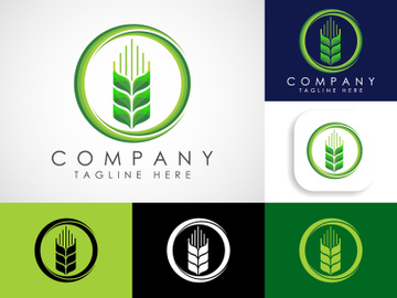 Wheat Icon and Logo. For Identity Style of Natural Product Company and Farm Company. Agriculture Icon preview picture