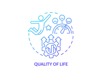 Quality of life blue gradient concept icon preview picture