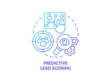 Predictive lead scoring blue gradient concept icon preview picture