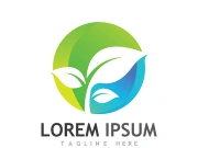 Natural green leaf logo design.