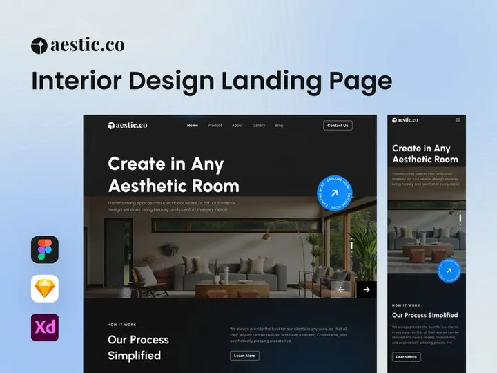 aestic.co - Interior Design Landing Page