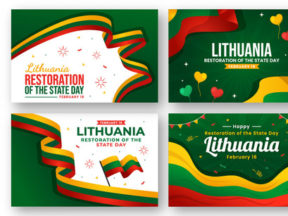 16 Lithuania Restoration of the State Day Illustration