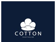 Soft natural organic cotton flower plant logo for cotton plantations, industries,business,textile,clothing and beauty,vector
