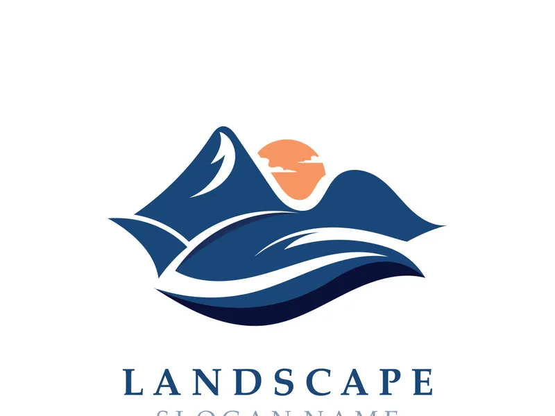 Mountain Nature Landscape Logo design Template Illustration