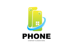 Smartphone Logo, Communication Electronics Vector, Modern Phone Design, For Company Brand Symbol